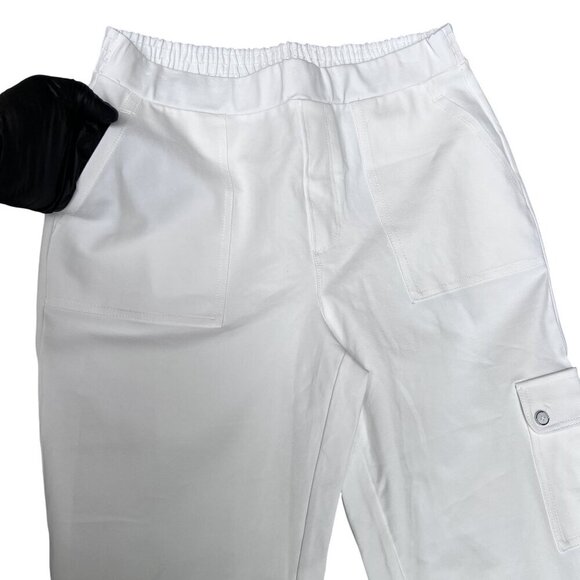 Susan Graver Weekend Womens S Capris 2 Pair White & Blue Gingham Pull On Summer - Picture 5 of 16